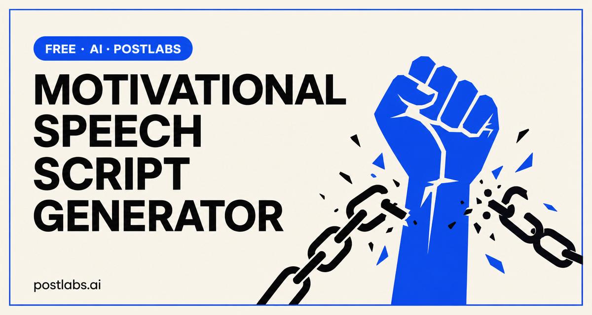 Free Motivational Speech Script Generator by Postlabs