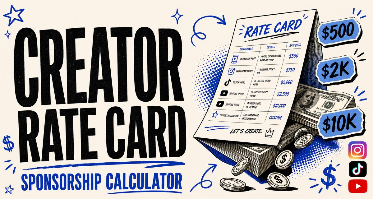 Free Creator Rate-Card / Sponsorship Rate Calculator by Postlabs