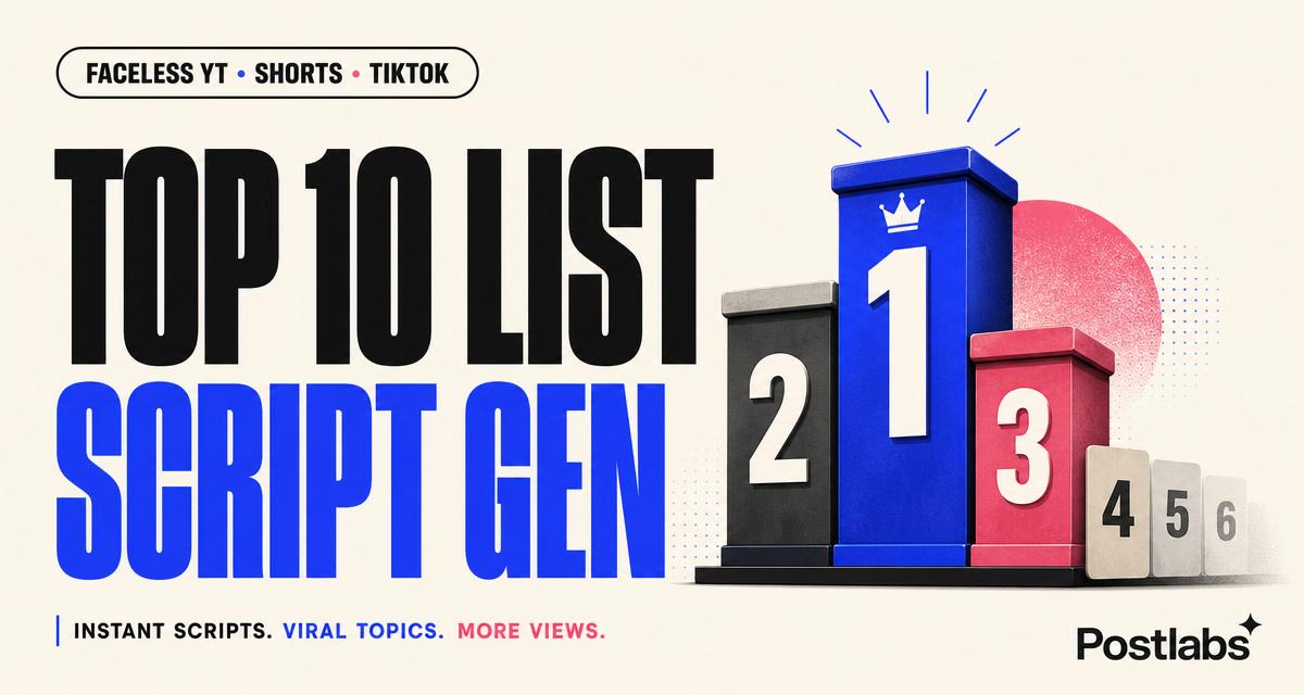 Free Top 10 List Video Script Generator by Postlabs
