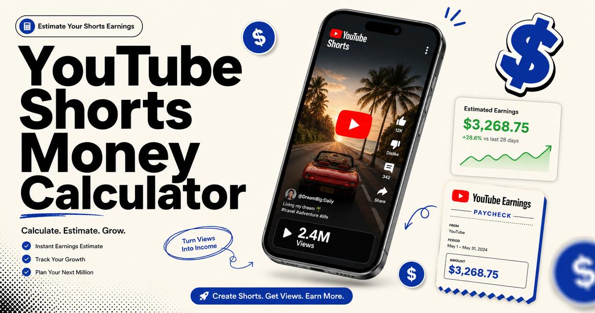 Free YouTube Shorts Money Calculator by Postlabs