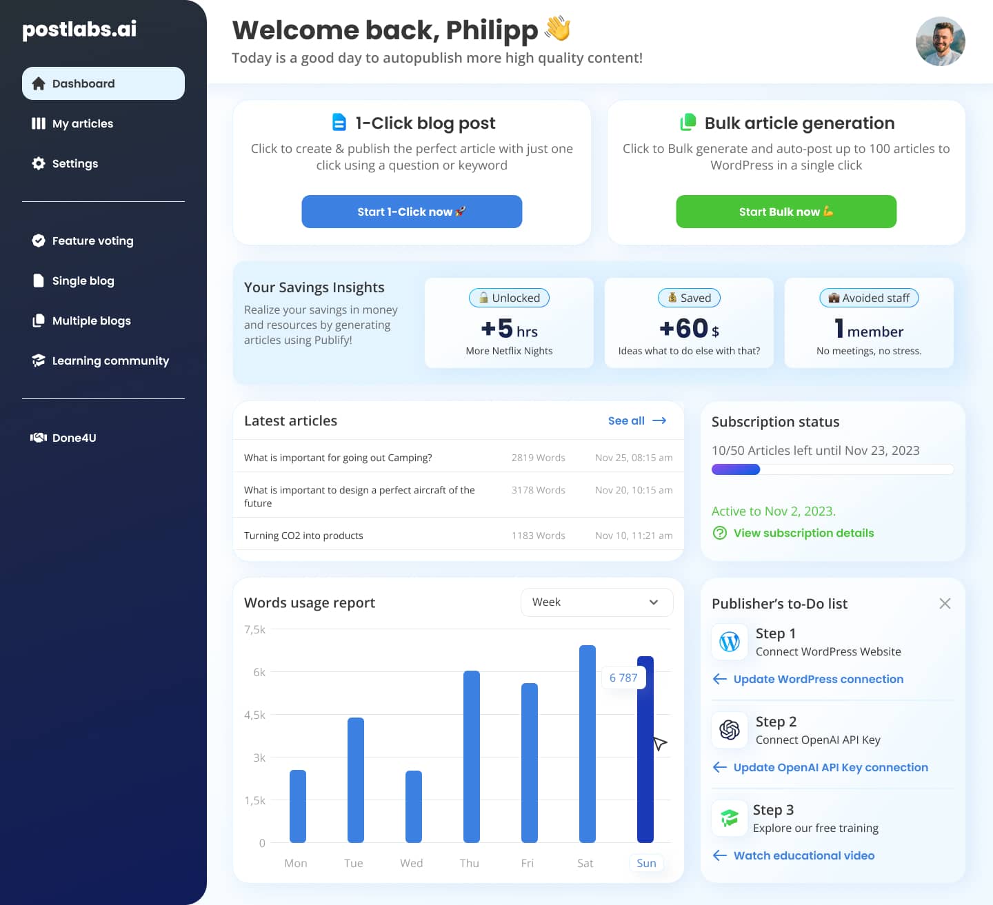 Postlabs Dashboard