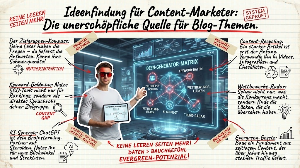 Wie finde ich als Content-Marketer st&auml;ndig neue Ideen f&uuml;r Blogartikel?