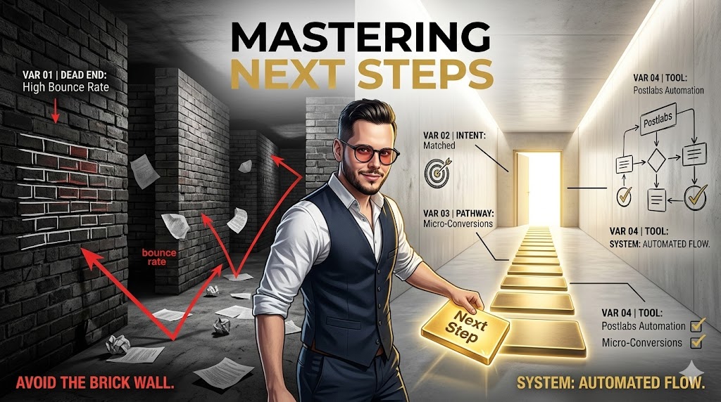 How to use Postlabs to ensure every single article has a clear "Next Step" for the user?