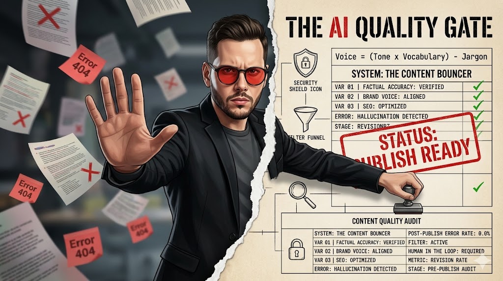 How do I set up a "Quality Gate" in an automated content workflow?